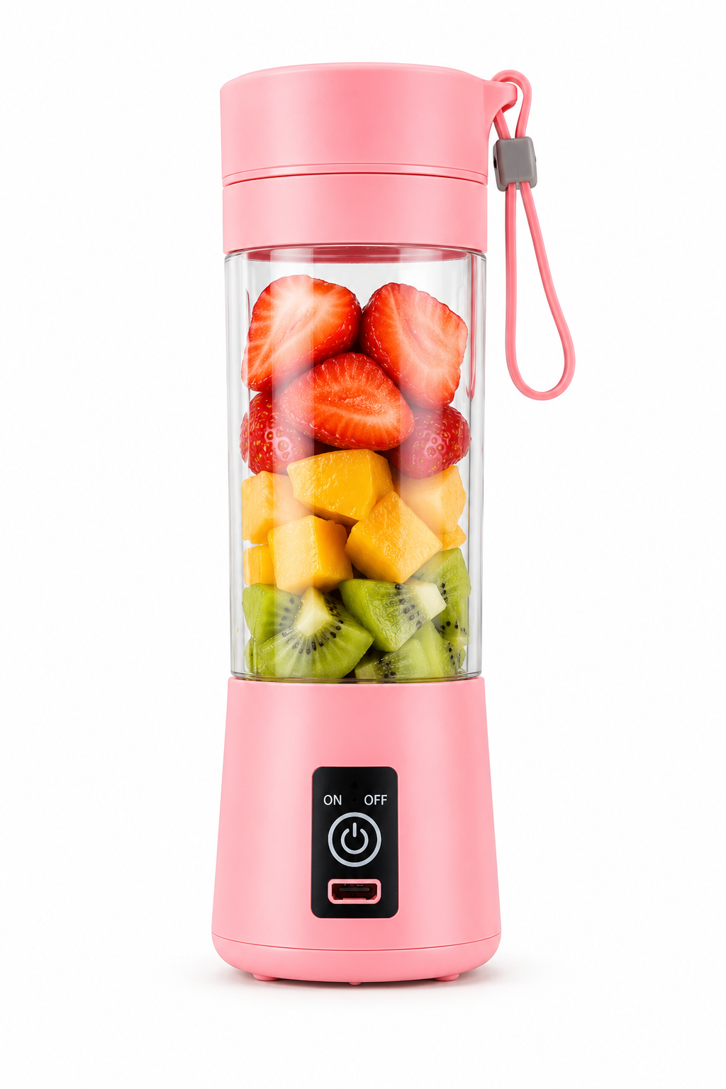 Portable USB Rechargeable Juice Maker Blender – 6-Blade Personal Smoothie Mixer (380ml)